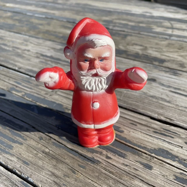 VINTAGE WEISSMAN DANCING Santa Rubber Mechanical Wind Up Christmas Toy 1960s $39.99 - PicClick