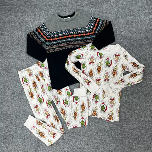 Hanna Andersson Set Boy Youth 4/5 Dr Seuss Long John Fair Isle Sweater 3 Piece 2