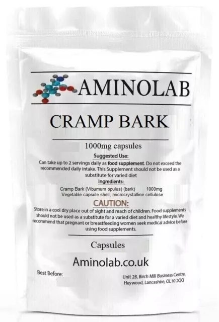 CRAMP BARK 1000mg capsules - MUSCLE RELAXANT, MENSTRUAL CRAMPS - AMINOLAB