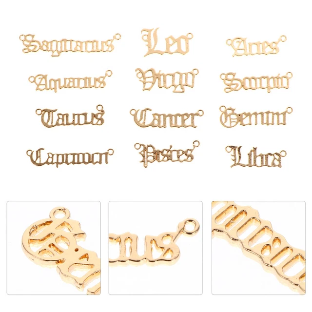 24 Pcs Legierung Sternzeichen-Anhänger Sternzeichen-Charm-Perle