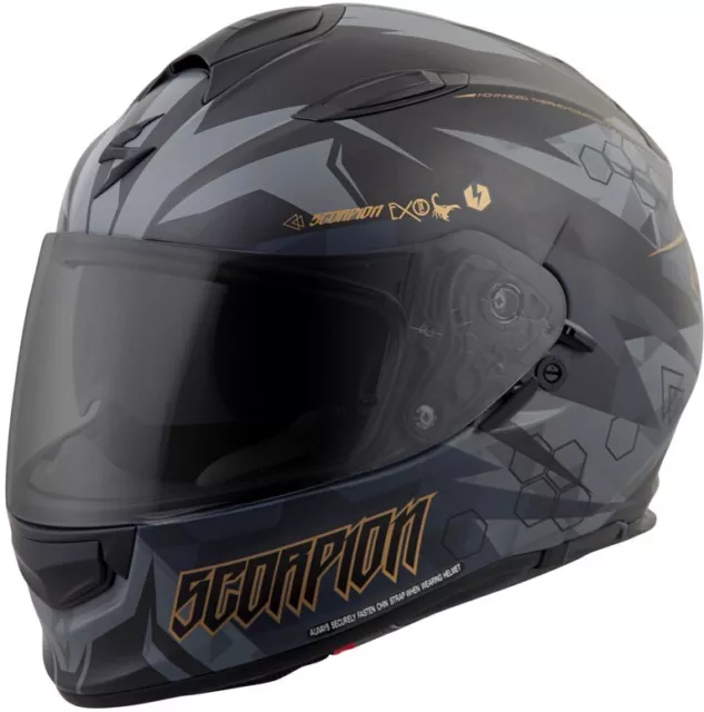 Scorpion EXO-T510 Cipher Black and Gold Full Face Motorcycle Helmet Adult XS