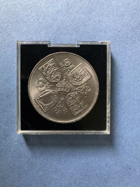 1953 Queen Elizabeth II Coronation Crown Commemorative Five 5 Shilling Coin