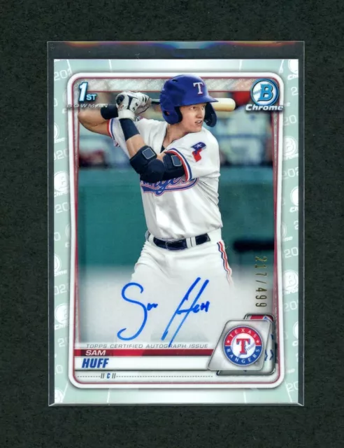 Sam Huff 2021 Bowman Chrome 1st CPA-SH Autograph Refractor 217/499 NMT+