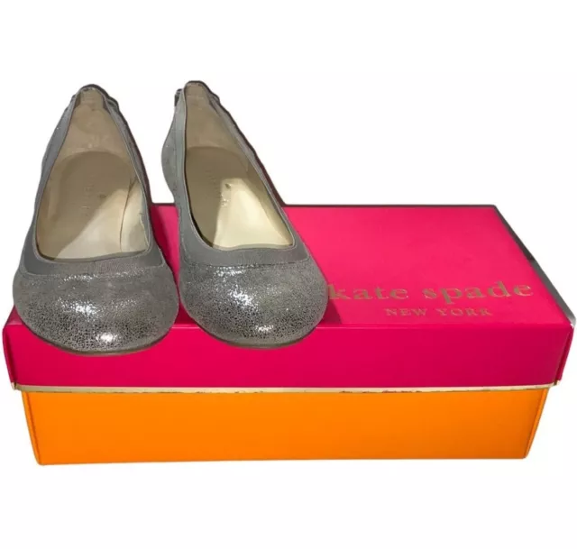 Kate Spade Taffy Bow Ballet Flats in Pewter