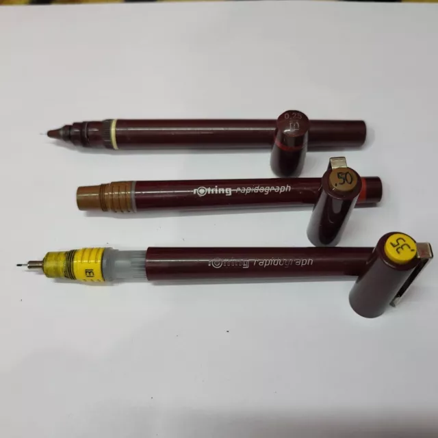 Lote de 3 cuerpos de bolígrafos técnicos rOtring para piezas - 2 puntas que...