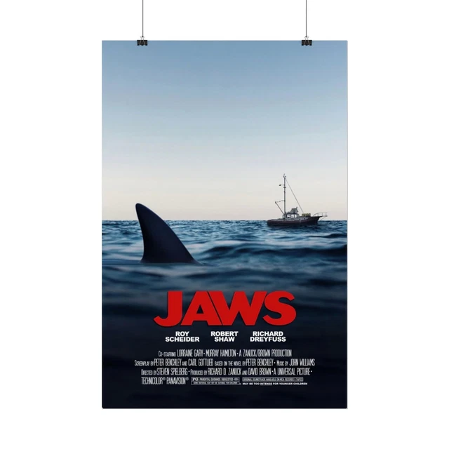 L'affiche classique du film Jaws dans le style Roger Kastel | Photo Premium