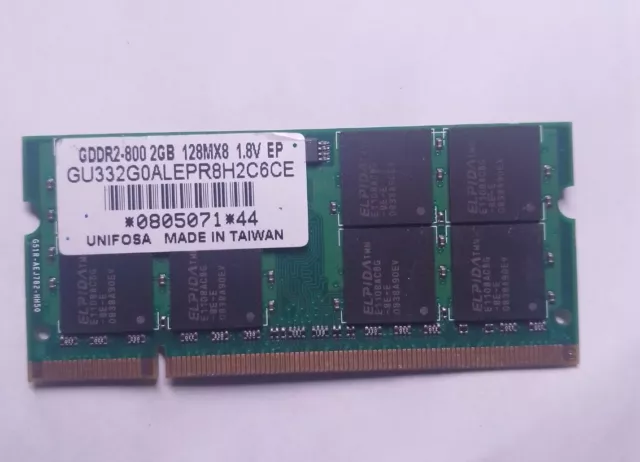 Genuine ACER Aspire Laptop/All in1 RAM UNIFOSA GDDR2-800 2GB GU332G0ALEPR8H2C6F1