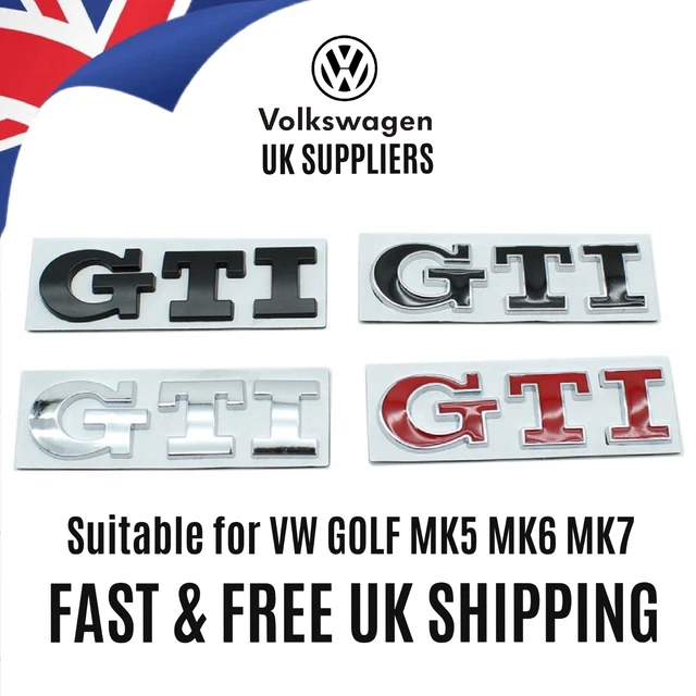 NEW VW GOLF Mk5 Mk6 Gti Chrome Black Red Rear Badge Emblem Trunk