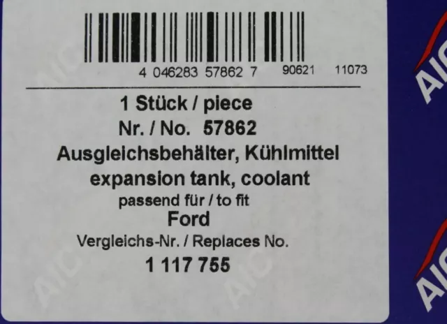 Ausgleichsbehälter Kühlflüssigkeit Ford Mondeo Benzinmotor MK3 1117755 AIC 2