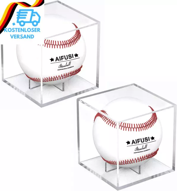 AIFUSI Baseball-Vitrine Aus Uv-Geschütztem Acryl-Würfel, Baseball-Halter, Quadra