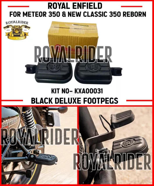Royal Enfield "Black Deluxe Foot Pegs" For Meteor 350 & New Classic 350 Reborn