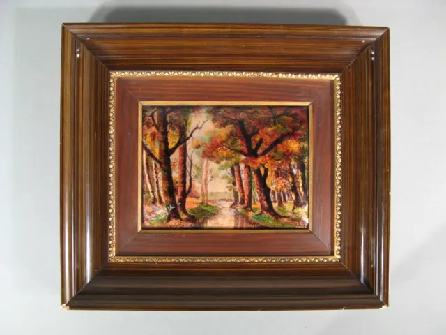 Paysage De Sous-Bois En Automne Camille Fauré Émail D'art De Limoges