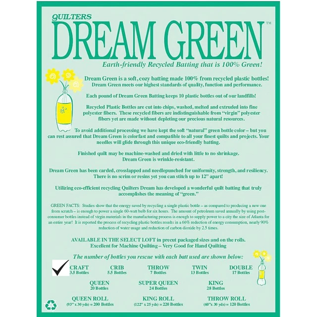 "Edredón Quilters Dream Craft Green Select 36"" x 46"