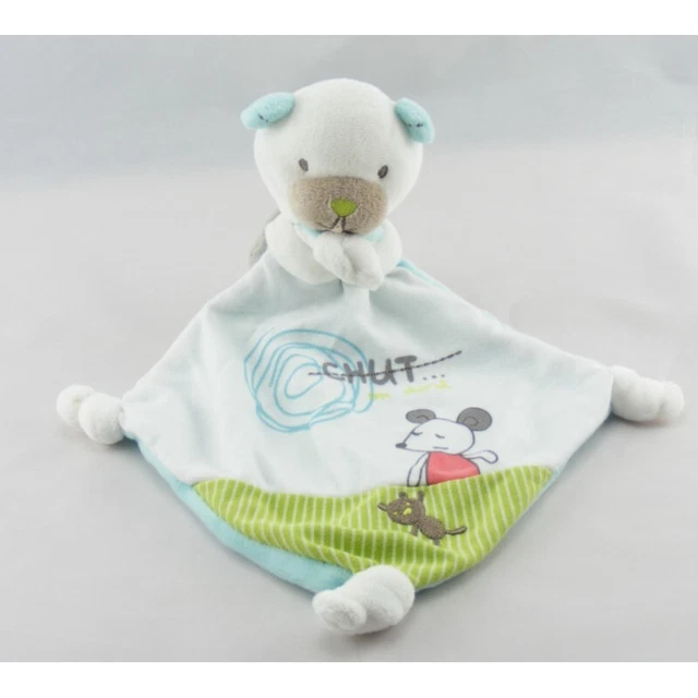 Doudou ours mouchoir Chut on dort souris POMMETTE - 4531