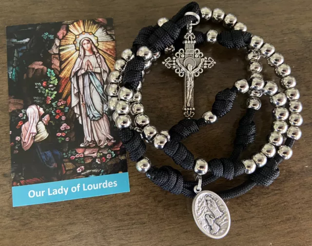 Our Lady Of Lourdes  Paracord Rosary, St. Bernadette Rosary, Handmade