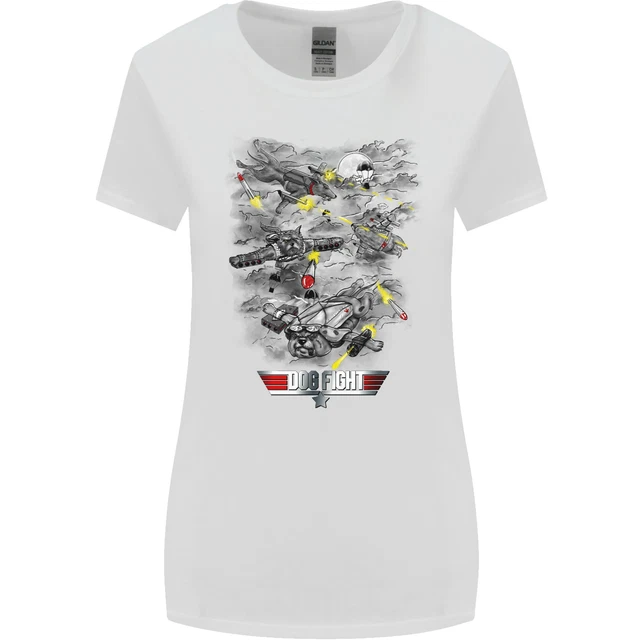 Dog Fight Parody Airforce RAF Funny Womens Wider Cut T-Shirt