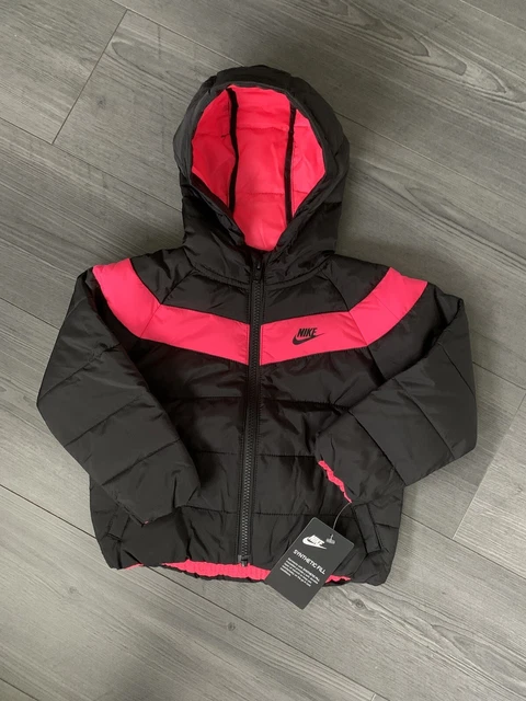 Nike Infant Girls Black Pink Puffer Jacket Coat size 18 months