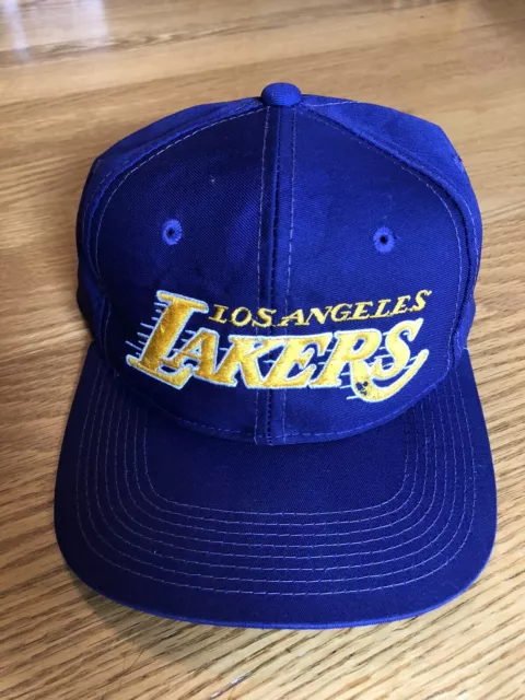 Vintage 1990's Los Angeles Lakers Sports Specialties Motion Script Snapback  Hat