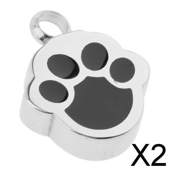 2X chien mignon chat patte design memorial pendentif souvenir urne crémation