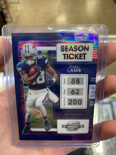 2021 Contenders Optic Season Ticket CeeDee Lamb Purple Pulsar /26 Mint #27