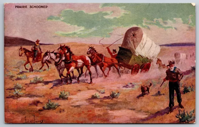 COWBOY WESTERN ARTIST John Innes~Prairie Schooner aka Covered Wagon ...