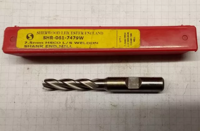 SHERWOOD 7.50mm end mill HSCO long Milling Cutter L/S weldon shank SHR-061-7479W