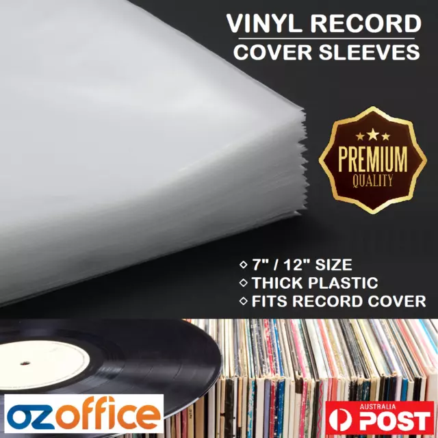 BULK BUY Vinyl Sleeves Outer Plastic Record Sleeves 7" and 12" PREMIUM 100um