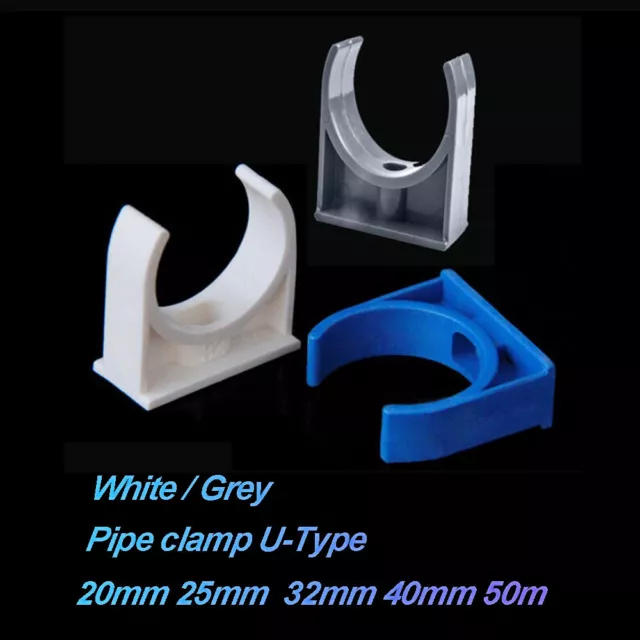 Clip per tubi in PVC 20 mm 25 mm 32 mm 40 mm 50 mm supporto morsetto fisso bianco grigio