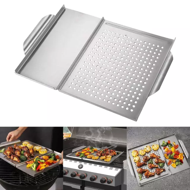 Stainless Steel Griddle Flat Top Plate Cookware Grill Accessories BBQ Grill Tray