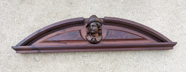 Victorian Over the Door Wood Carving Pediment Antique Architectural Salvage