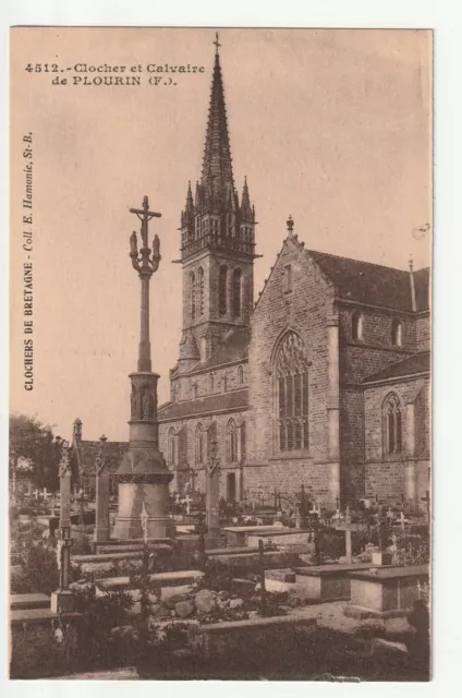 PLOURIN - Finistere - CPA 29 - Calvaire et clocher