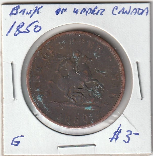 Bank Of Upper Canada 1850 Half Penny
