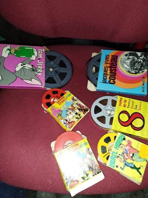 6 Films Super 8 Mm Laurel Et Hardy Ouest Story Tom Et Jerry Jean-Yves Cousteau