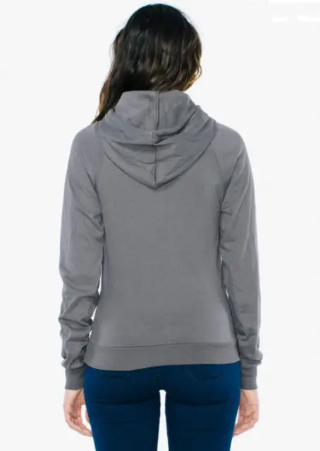 American Apparel Unisex  Fleece Pullover Hoodie Sweatshirt Small Asphalt Gray