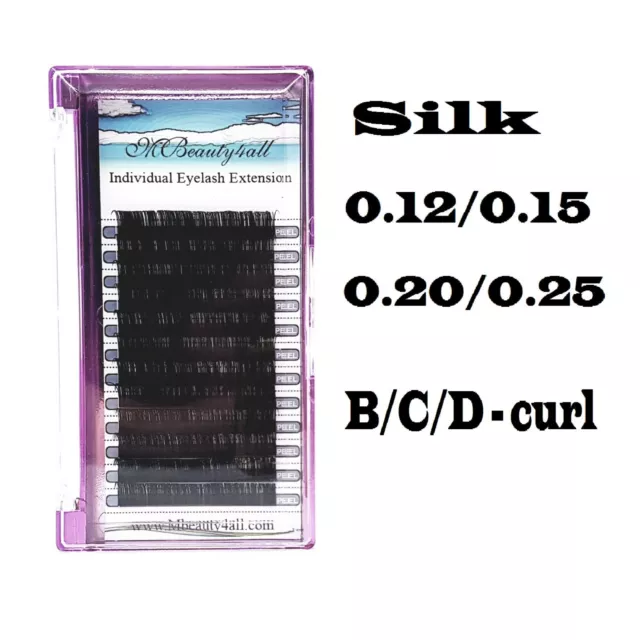 Mbeauty4all Silk Individual Eyelash Extensions Trays 0.12/0.15/0.20