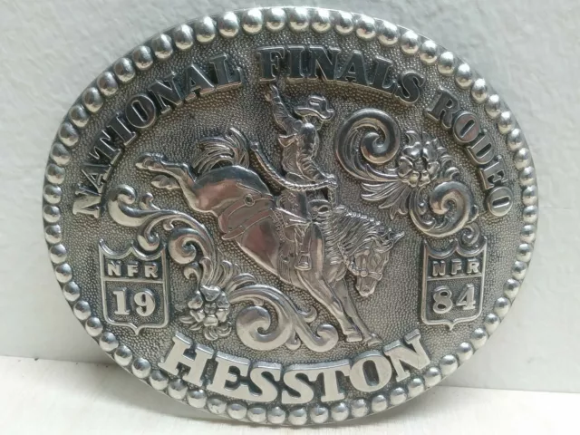 Vgt 1984 2nd Edition Anniversary Series Collector's Cowboy Buckle Hesston Rodeo