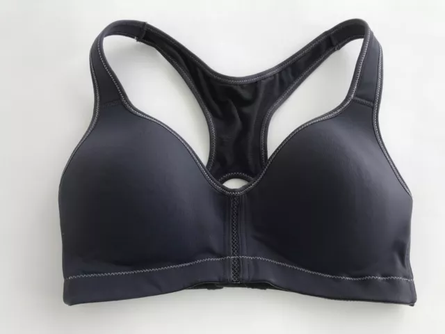 Marika Tek Sports Bra Racer Back Size S Padded Dark Grey with Stitching