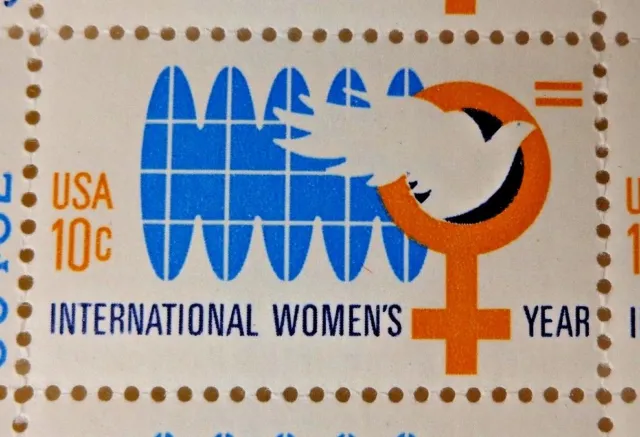 US Postage 10 International Women's Year USA 8 Stamps