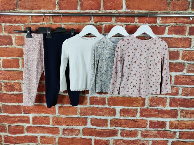 Girls Bundle Age 2-3 Years 100% Next Leggings Long Sleeve Floral T-Shirts 98Cm