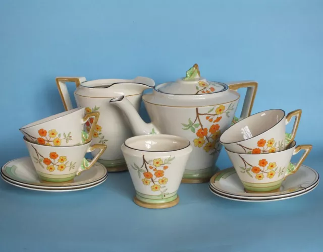 Burleigh Ware Zenith Tea Set Spring Flowers Art Deco