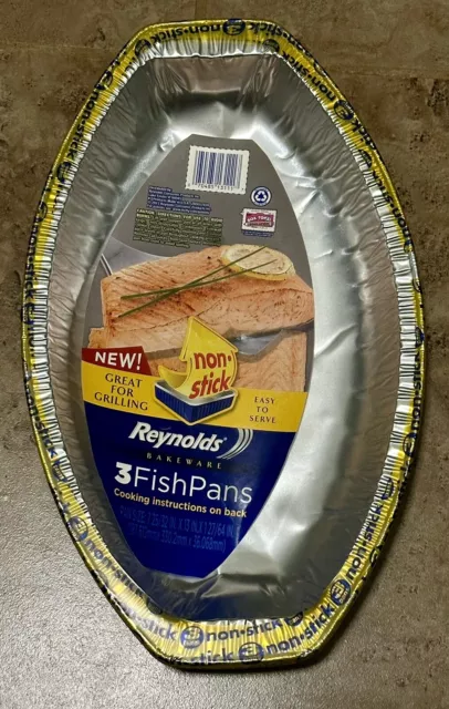 Reynolds Non Stick Bakeware 3 Pack Fish Pans 2013 RARE SEALED Disposable Pans