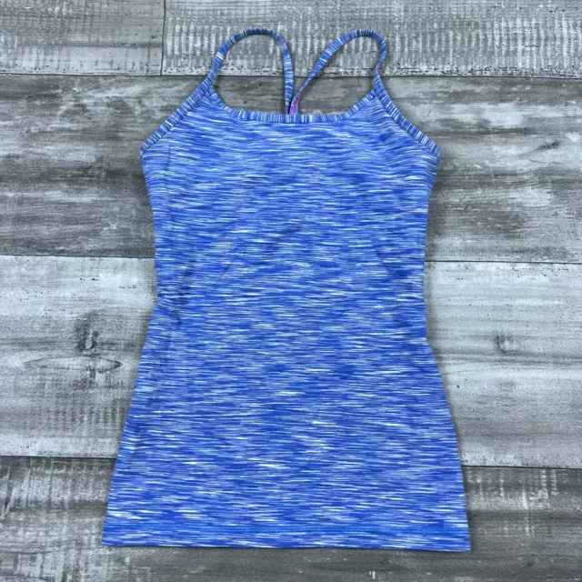 IVIVVA by LULULEMON Girls Tank Top 10 Blue Double Dutch Spaghetti Strap