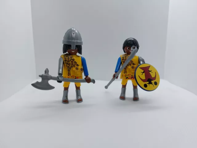 Playmobil 2x History Warrior Tribe/Masai/Knight Figures Custom Rare A