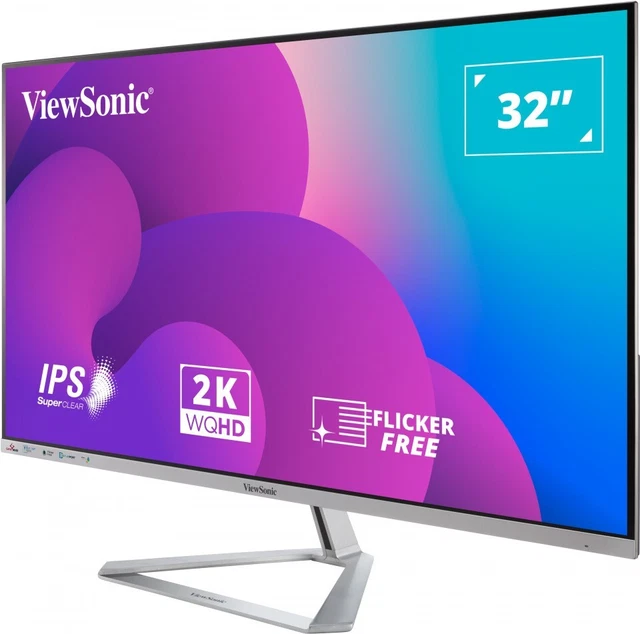 VIEWSONIC VX32762KMHD 32 Inch Frameless Widescreen IPS 1440p Monitor