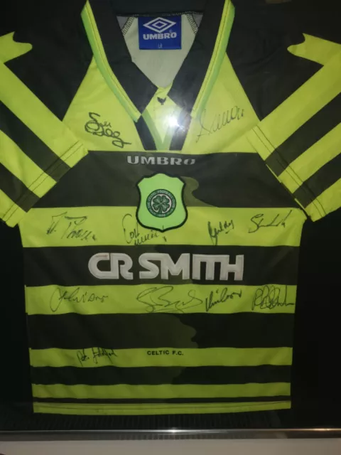 Very Rare 1996/98 Squad Signed Celtic Bumble Bee Shirt memorabilia Larsson Boyd