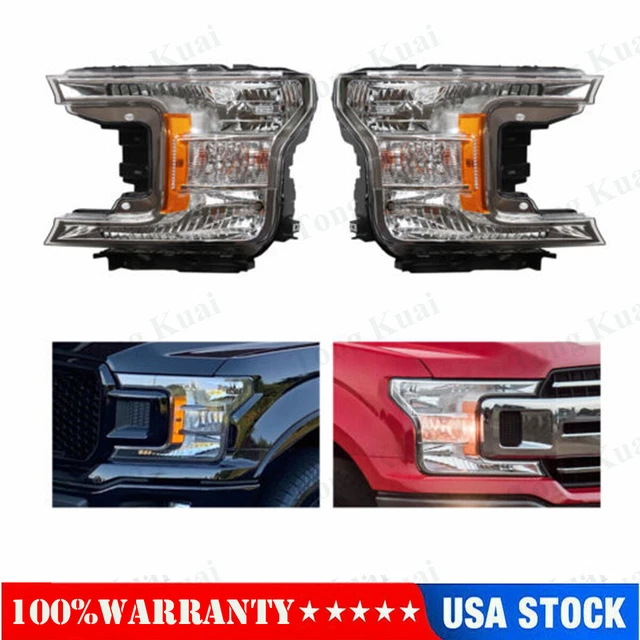 A PAIR LEFT+RIGHT Halogen Headlights Headlamps For 20182020 Ford F150