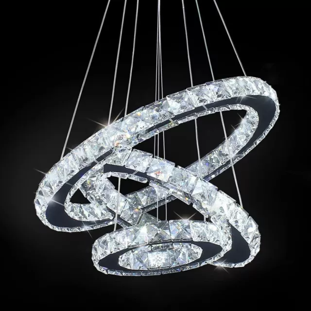 3 Ring Modern Chandelier LED Pendant Light Hanging LED Chandelier for Bedroom