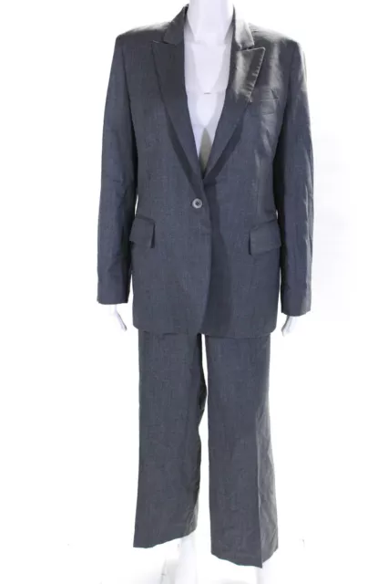 Stella McCartney Womens Single Button Pointed Lapel Pants Suit Gray Size IT 48