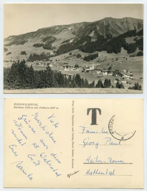 66080 - Kleinwalsertal - Riezler with fur horn - real photo - postcard, run