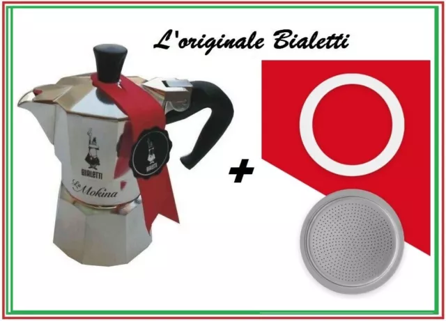 BIALETTI CAFFETTIERA MOKINA 1/2-TAZZE + omaggio 1-GUARNIZIONE+